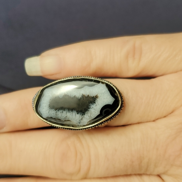 New Solar Agate 925 Silver Statement Ring. - Picture 3 of 14